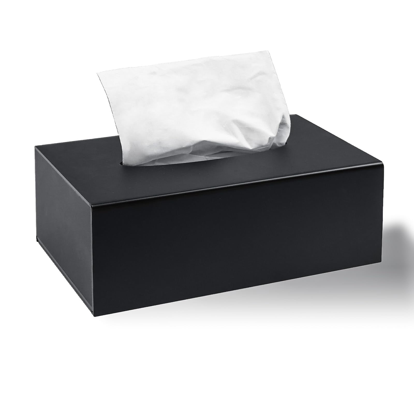 NIXRET Acrylic Tissue Box Cover – Magnetic Black Napkin Dispenser Case