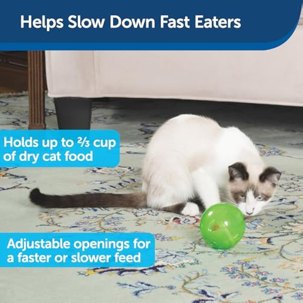 PetSafe SlimCat Interactive Food Dispenser Toy – Green Slow Feeder