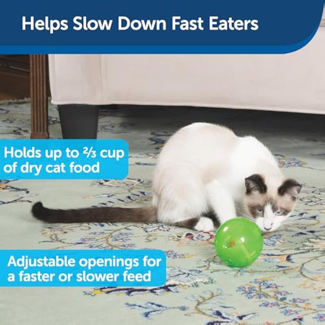 PetSafe SlimCat Interactive Food Dispenser Toy – Green Slow Feeder