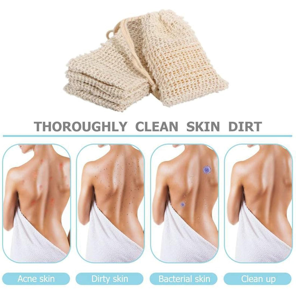 KIPETTO Natural Sisal Soap Saver Bag – 15Pcs Exfoliating Soap Pouch