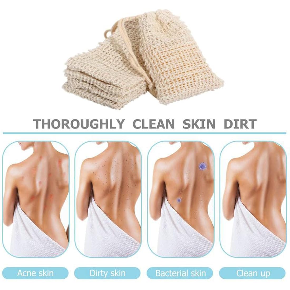 KIPETTO Natural Sisal Soap Saver Bag – 15Pcs Exfoliating Soap Pouch