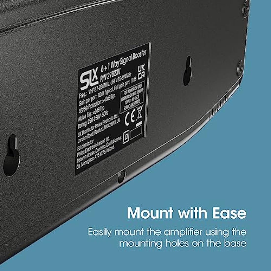 SLx 6-Way TV Signal Booster | Aerial Amplifier with 4G/5G Filter & Coax