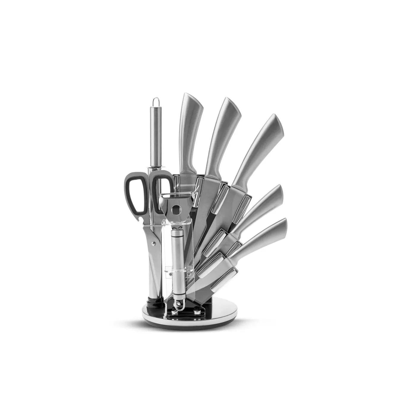 Karaca Meister Palm 8-Piece German Stainless Steel Knife Set with Stand