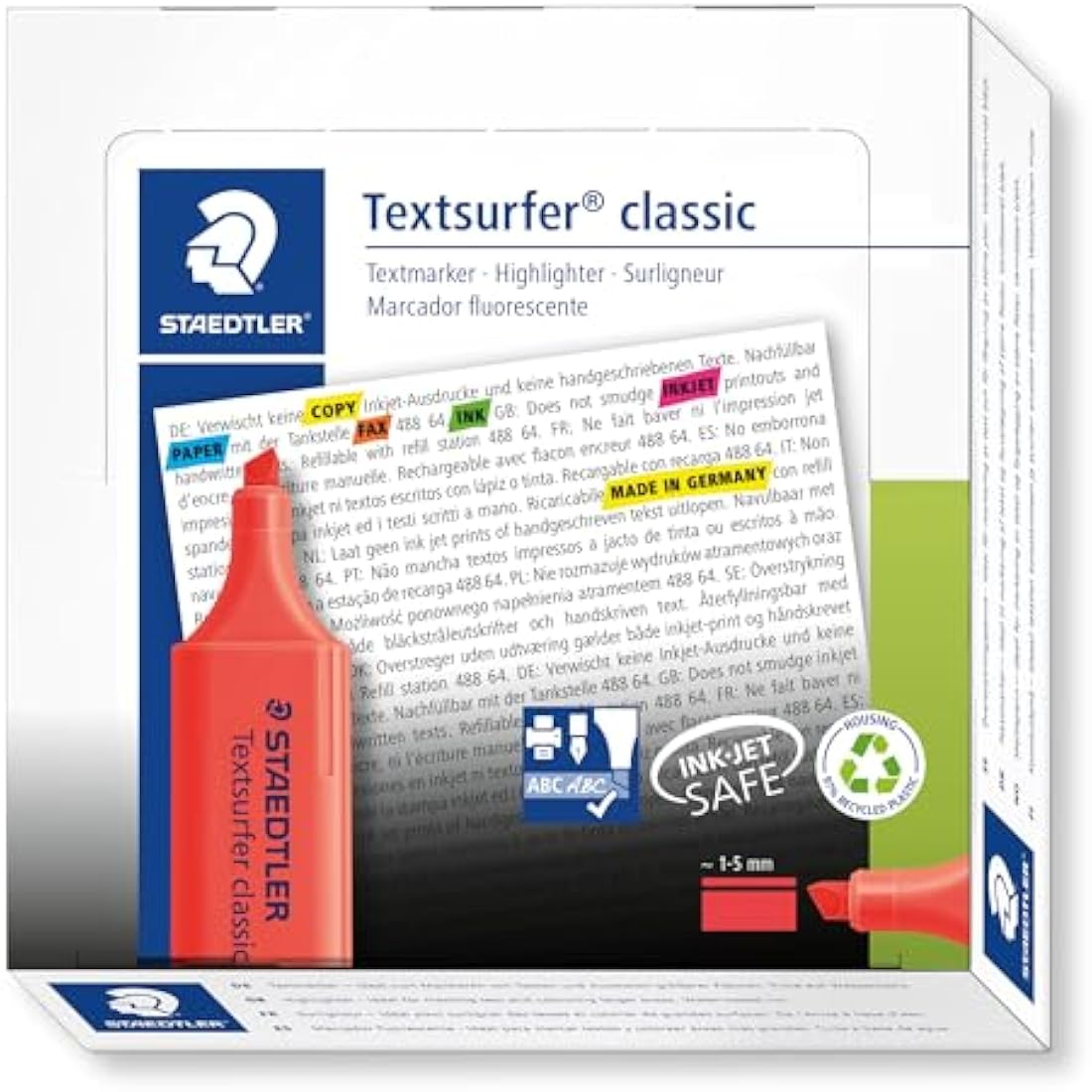 Staedtler Textsurfer Classic Red Highlighter - InkJet Safe (Box of 10)