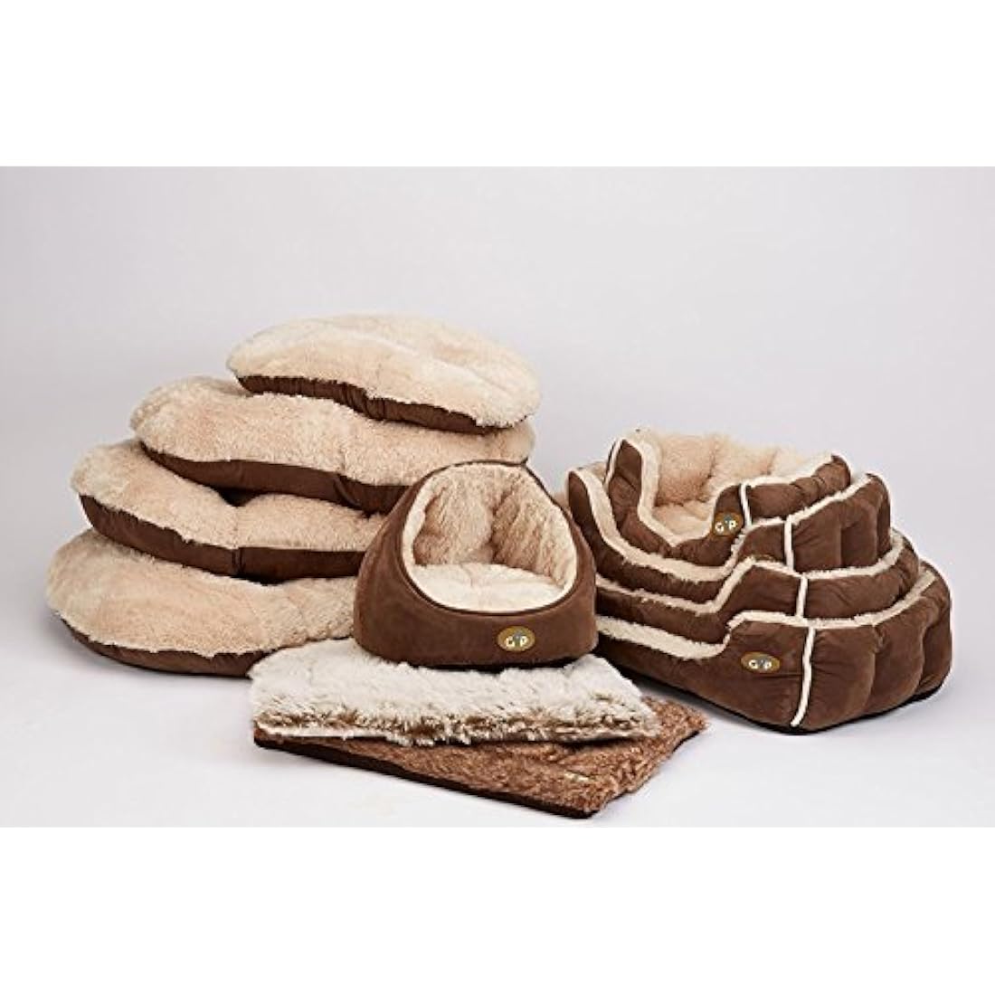 Gor Pets Nordic Oval Dog Bed Cushion – Washable Brown Mat, 40-inch