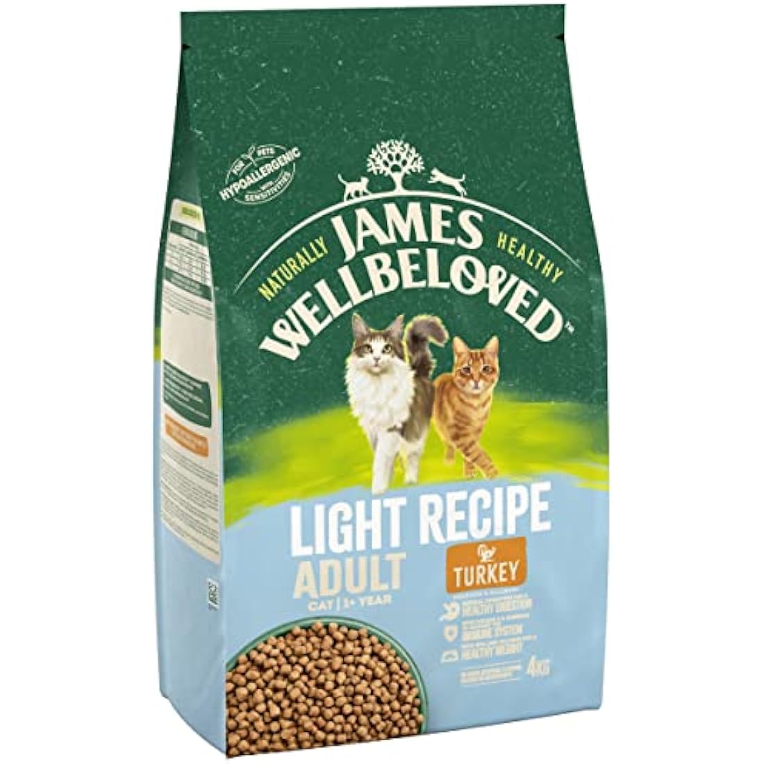 James Wellbeloved Adult Light Turkey Hypoallergenic Dry Cat Food - 4kg