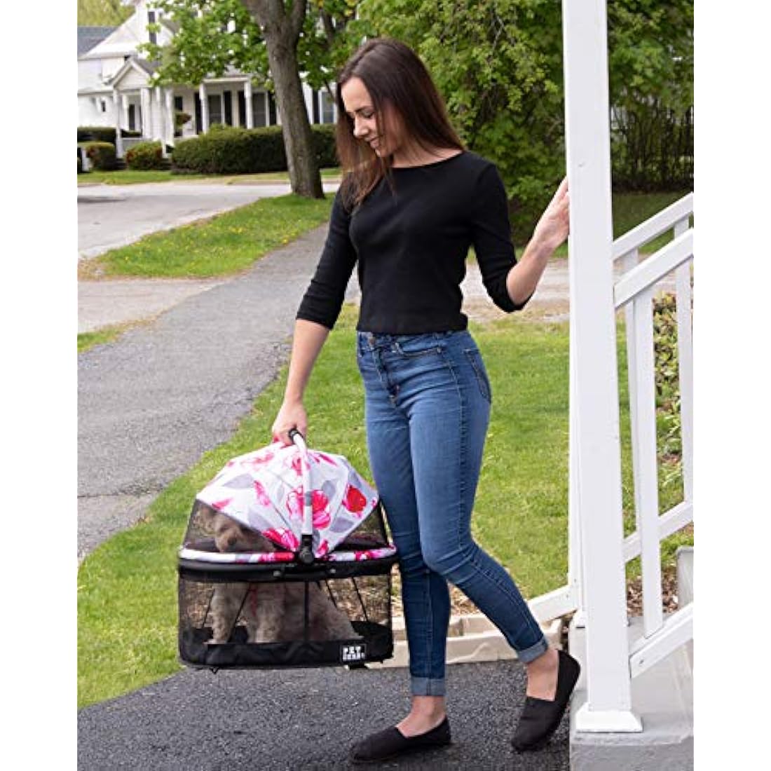 Pet Gear View 360 Pet Carrier & Car Seat for Small Dogs & Cats, Floral