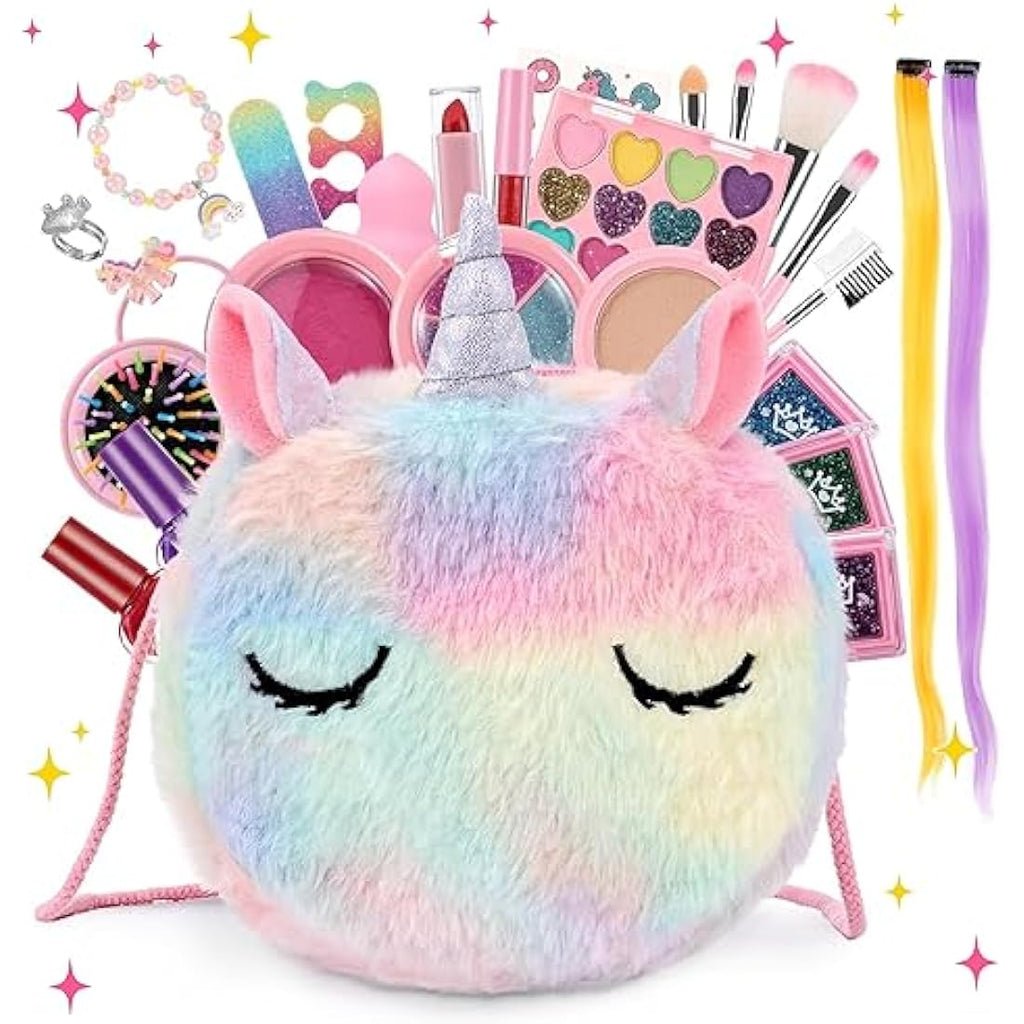 Anpro Kids Makeup Kit for Girls - 68Pcs Washable Pretend Play Set