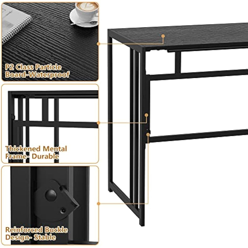 Ulifance Folding Computer Desk – No-Assembly Space Saving Writing Desk