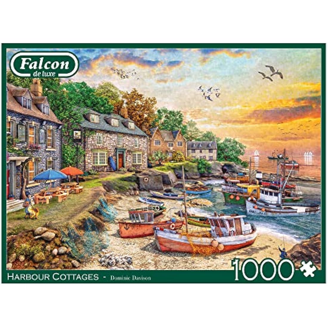 Falcon de luxe Harbour Cottage 1000 Piece Jigsaw Puzzle for Adults