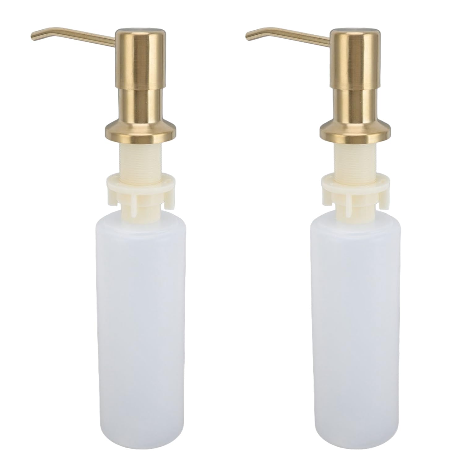 Kitchen Sink Soap Dispenser – 300ml Gold Stainless Steel 2-Pack