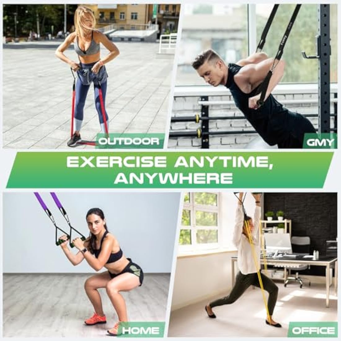 Resistance Bands Set - 4 Levels TPE Pull Up Bands with Handles