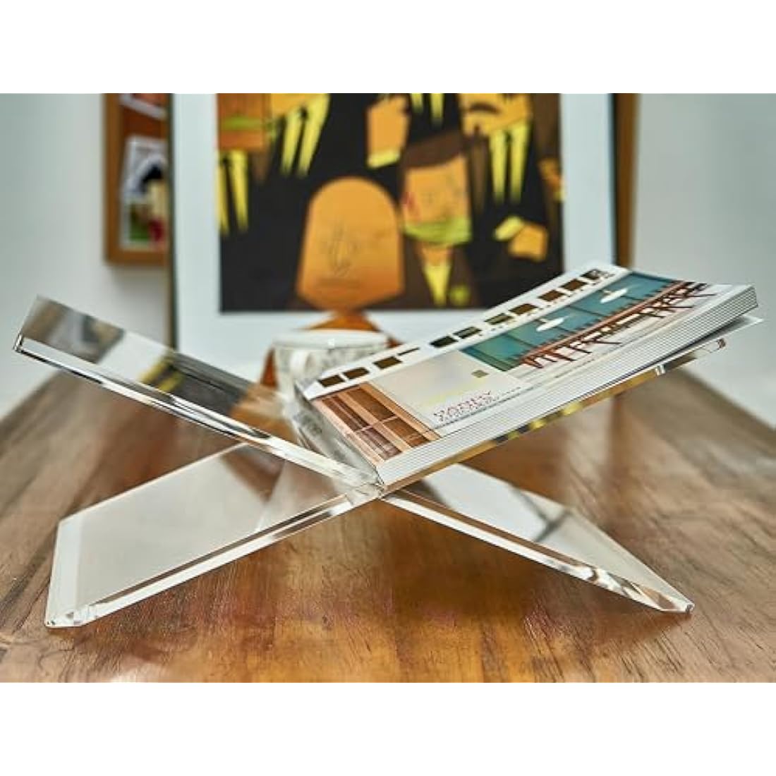 Clear Acrylic Book Stand – Large Cross Frame Display Holder