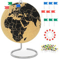 Jolof Store Cork Globe – Spinning 26cm Travel Map with 54 Pins