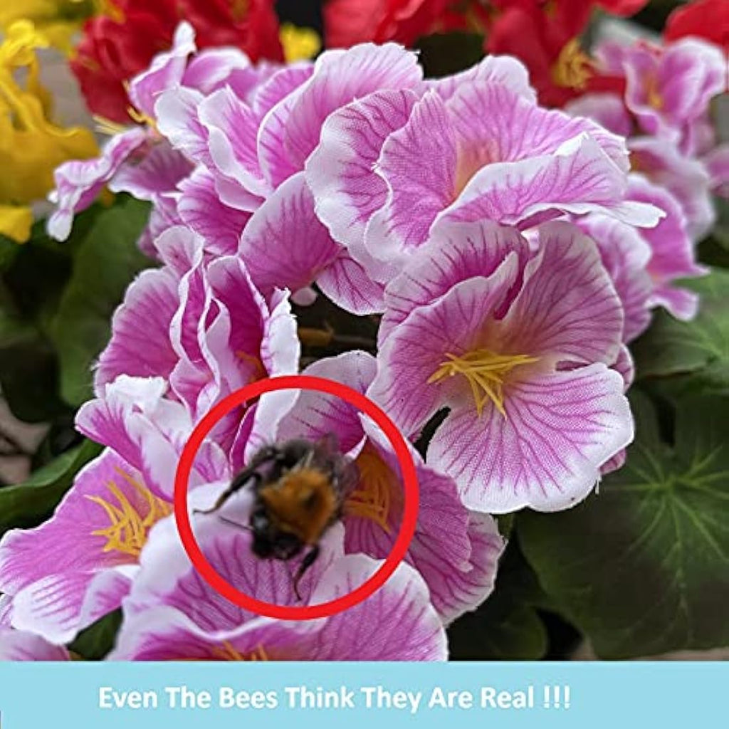 Garden 365 UV Resistant Artificial Pansy Flowers – 5 Pack Pink