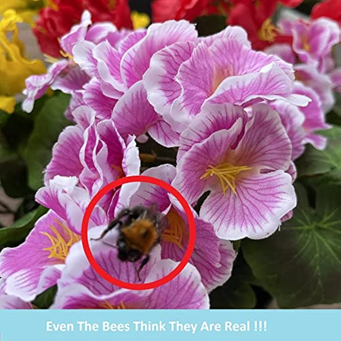 Garden 365 UV Resistant Artificial Pansy Flowers – 5 Pack Pink