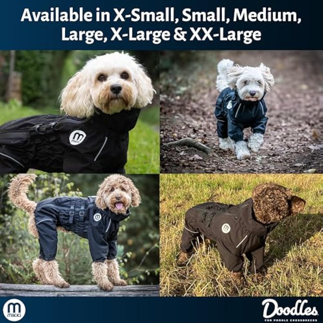Mikki Doodles Dog Raincoat | Anti-Tangle Silk Lining Waterproof - XS