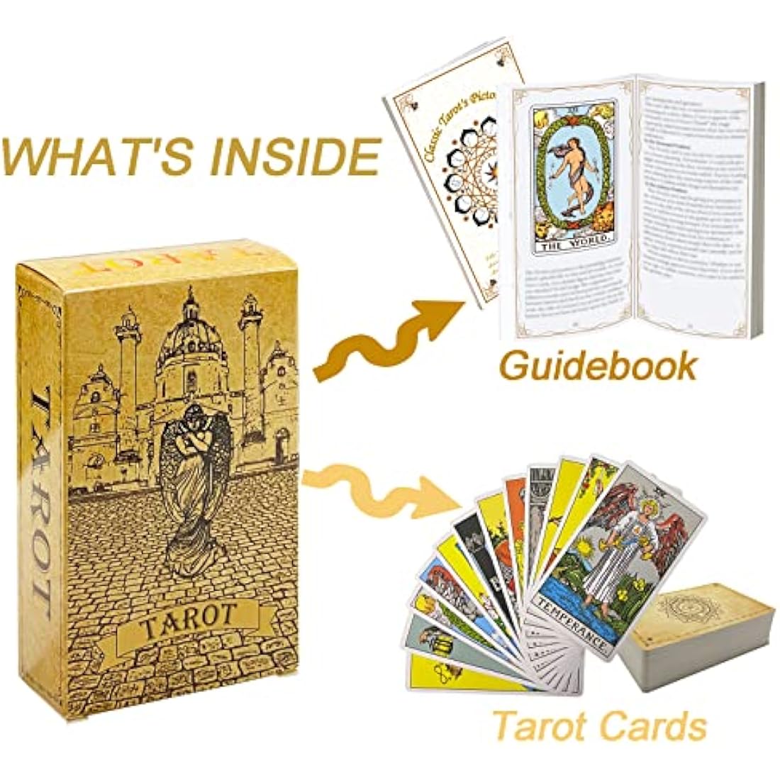 IXIGER Tarot Cards for Beginners Set with Guidebook and Chakra Stones