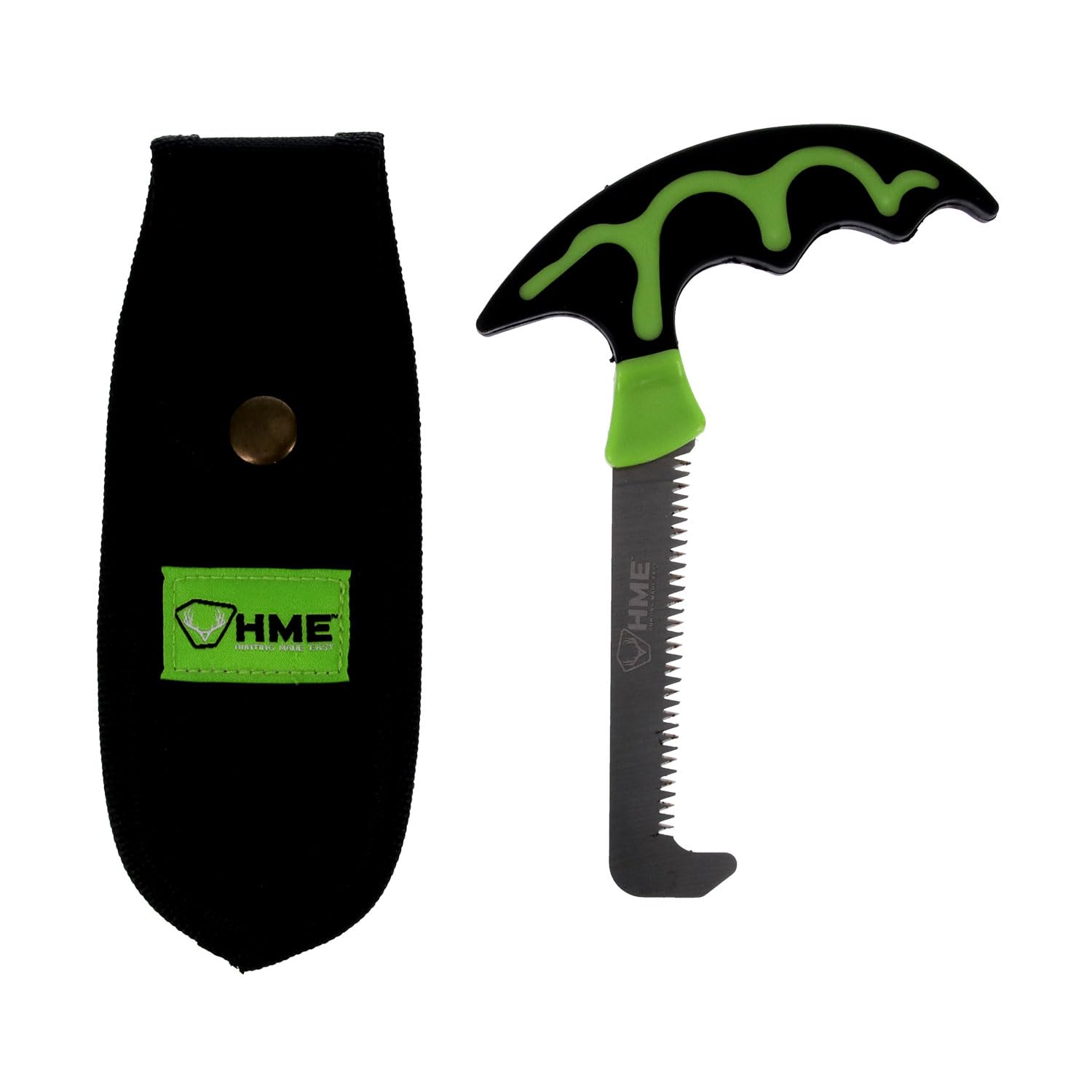 HME Products Bone Saw with Scabbard – Stainless Steel Hunting Saw, Orange