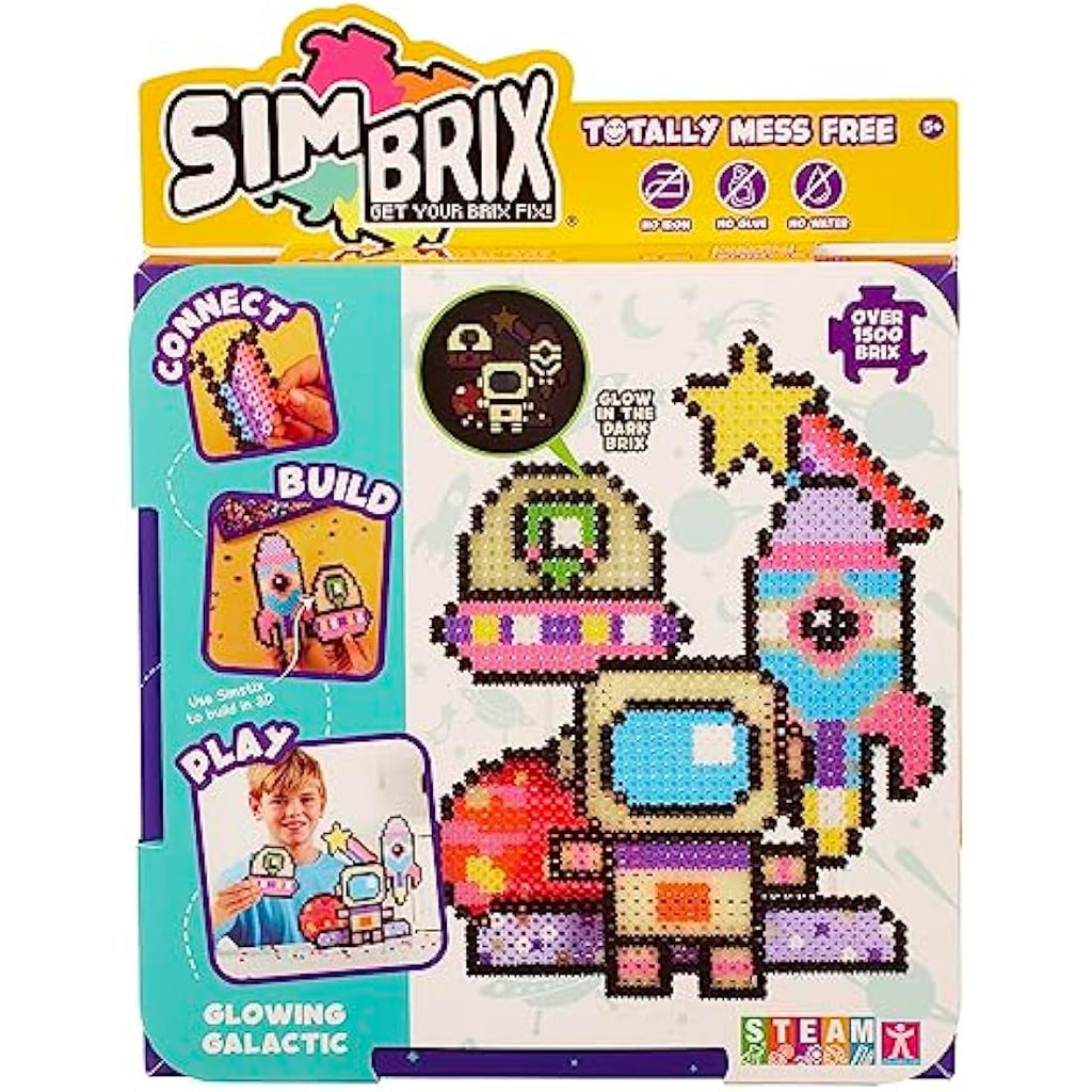 Simbrix Glowing Galactic Theme Pack - 1500+ Piece STEAM Craft Kit