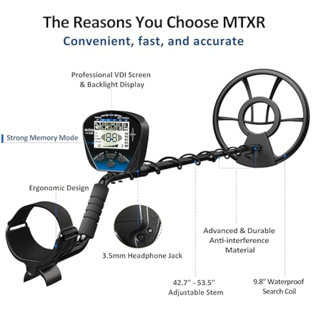 DR.ÖTEK Professional Metal Detector – IP68 Waterproof with LCD Display