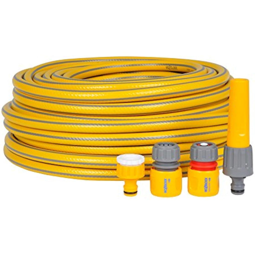 Hozelock Starter Garden Hose Kit | 30m Braided Reinforced Hose with Nozzle