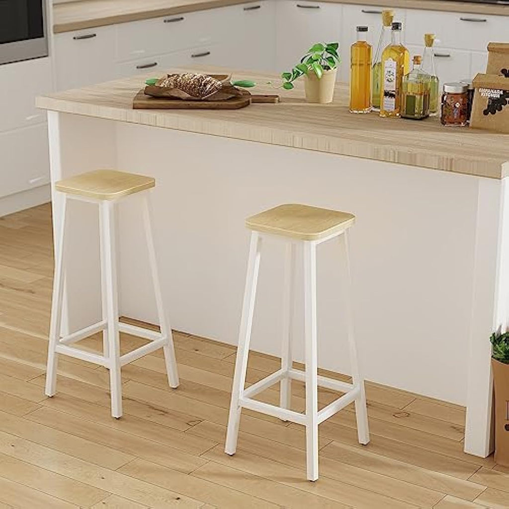 YMYNY Industrial Bar Stools Set of 2 - 70CM Tall Kitchen Breakfast Stools