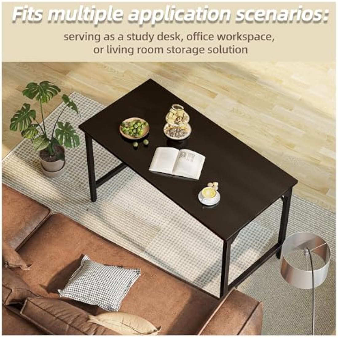 Jolof Store 120cm Computer Desk – Modern Metal Gaming & Study Table, Black