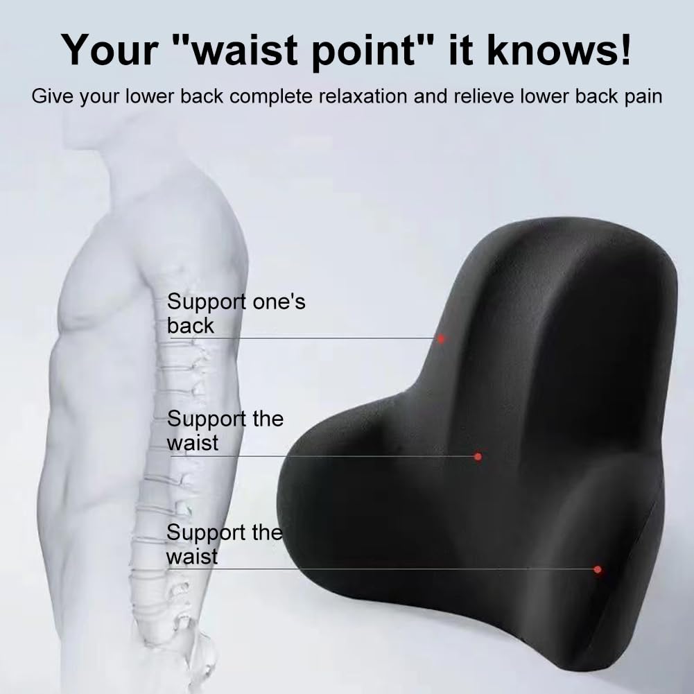 Lumbar Support Pillow Memory Foam Back Support for Pain Relief, Car Waist Supports Pillow Back Supports Comfortable Waist Cushion Backs Pillows for - image 3