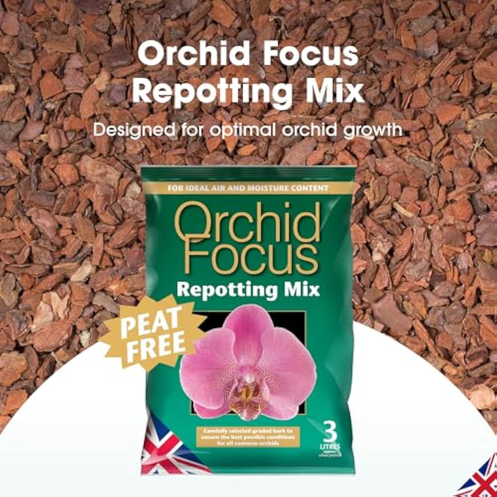 Growth Technology Orchid Focus Repotting Mix – Peat-Free Bark, 3L