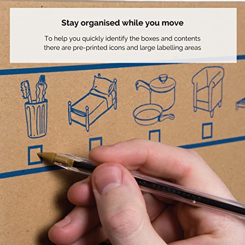 Bankers Box Heavy Duty Moving Boxes with Handles, Pack of 8 – Brown