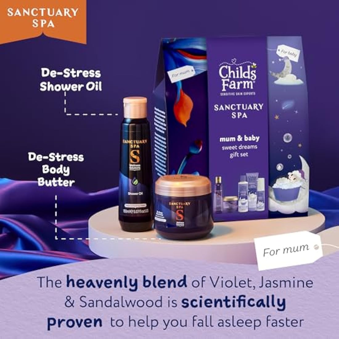 Childs Farm & Sanctuary Spa Mum and Baby Sleep Routine Gift Set