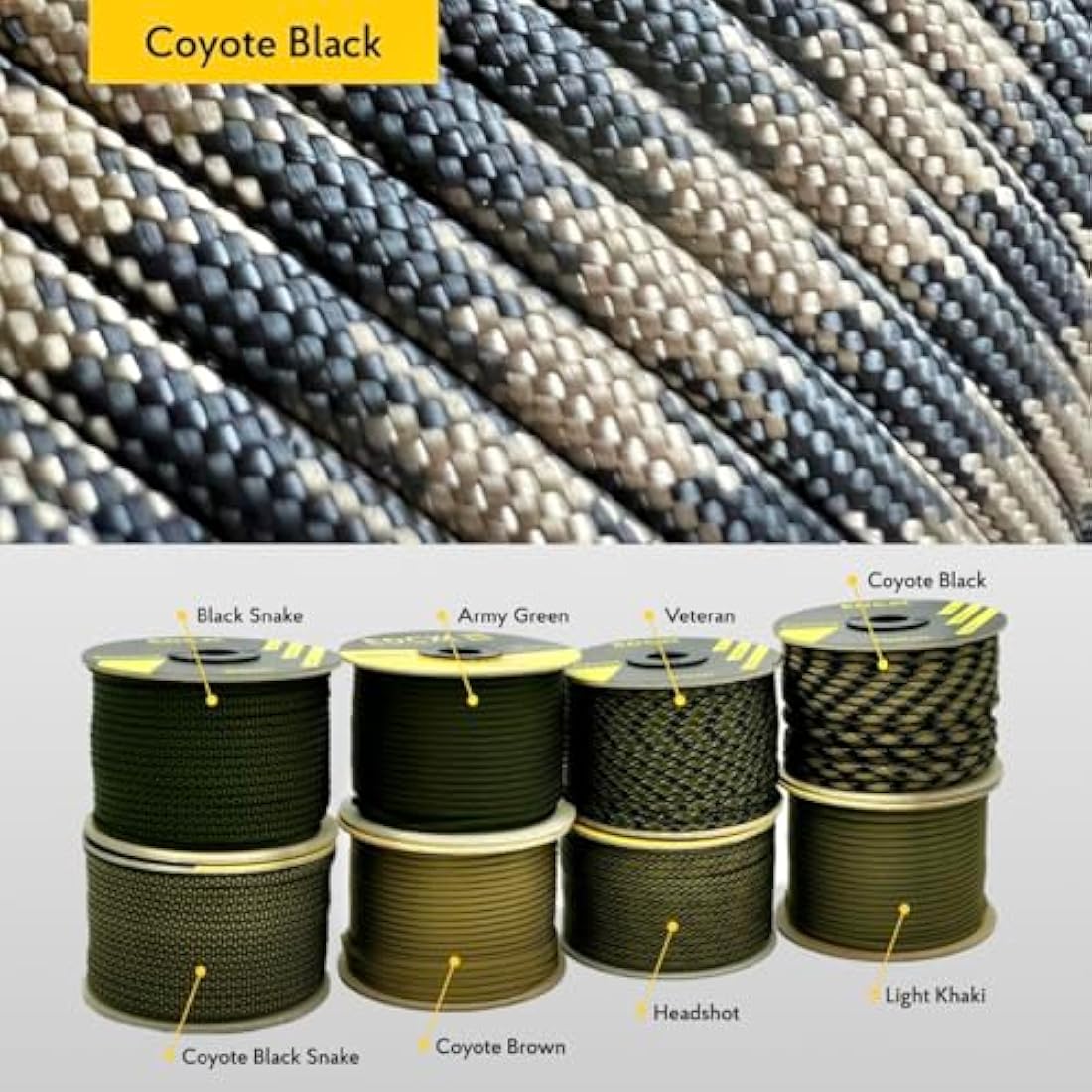EDCX 550 Paracord – 4mm 7-Strand Nylon Rope for Camping & DIY, 15m