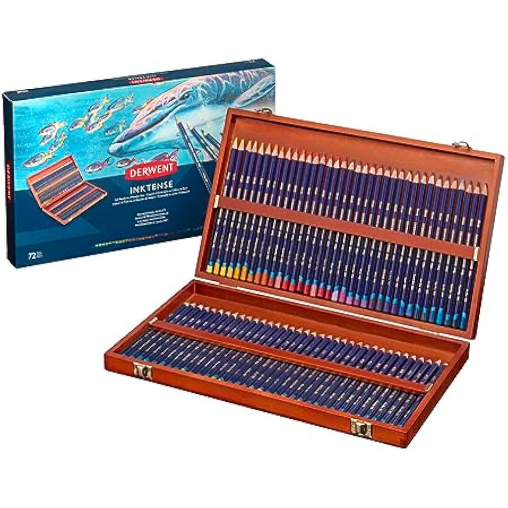 Derwent Inktense Permanent Watercolour Pencils - 72 Set in Wooden Box