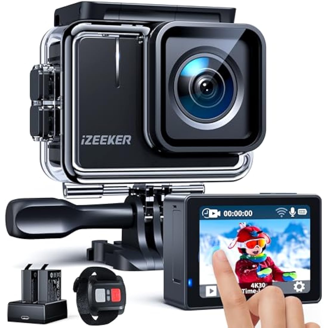 iZEEKER 4K Action Camera – 20MP Waterproof Underwater Helmet Cam