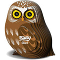 EUGY Owl 3D Paper Puzzle – Eco-Friendly Cardboard DIY Animal Figure