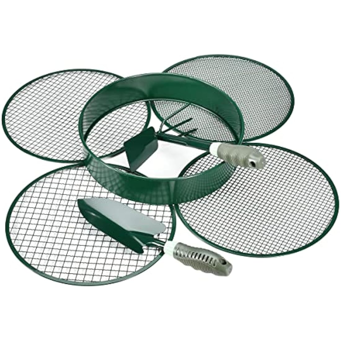 johgee Metal Garden Sieve - 4 Mesh Sizes Soil Sifter with Tools
