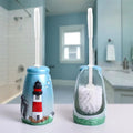 Cartoon Lighthouse Resin Toilet Brush and Holder Set – Blue