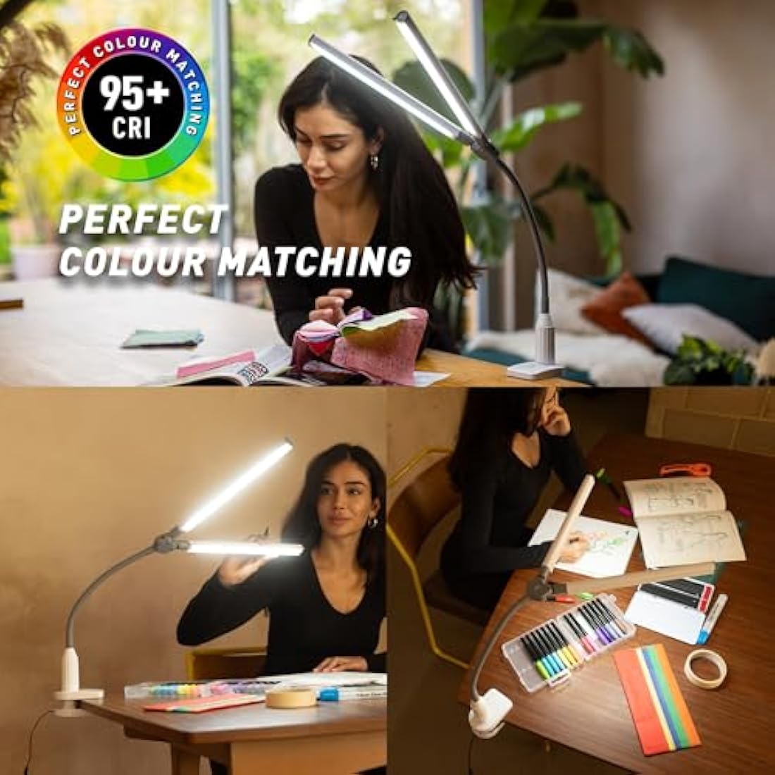 Jolof Store DuoPro LED Clamp Lamp – High CRI 95+ Double Head Design
