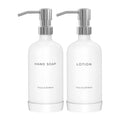 Jolof Store Soap and Lotion Dispenser Set with Non-Slip Base – Silver