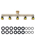 5-Way Brass Garden Hose Splitter – 3/4" Tap Manifold Adapter