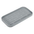 sourcing map Silicone Kitchen Sink Organizer Tray, Silicone Soap Dispenser Tray SoapGrey
