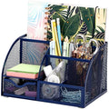 Exerz Mesh Desk Organiser – 7 Compartment Metal Office Tidy Caddy