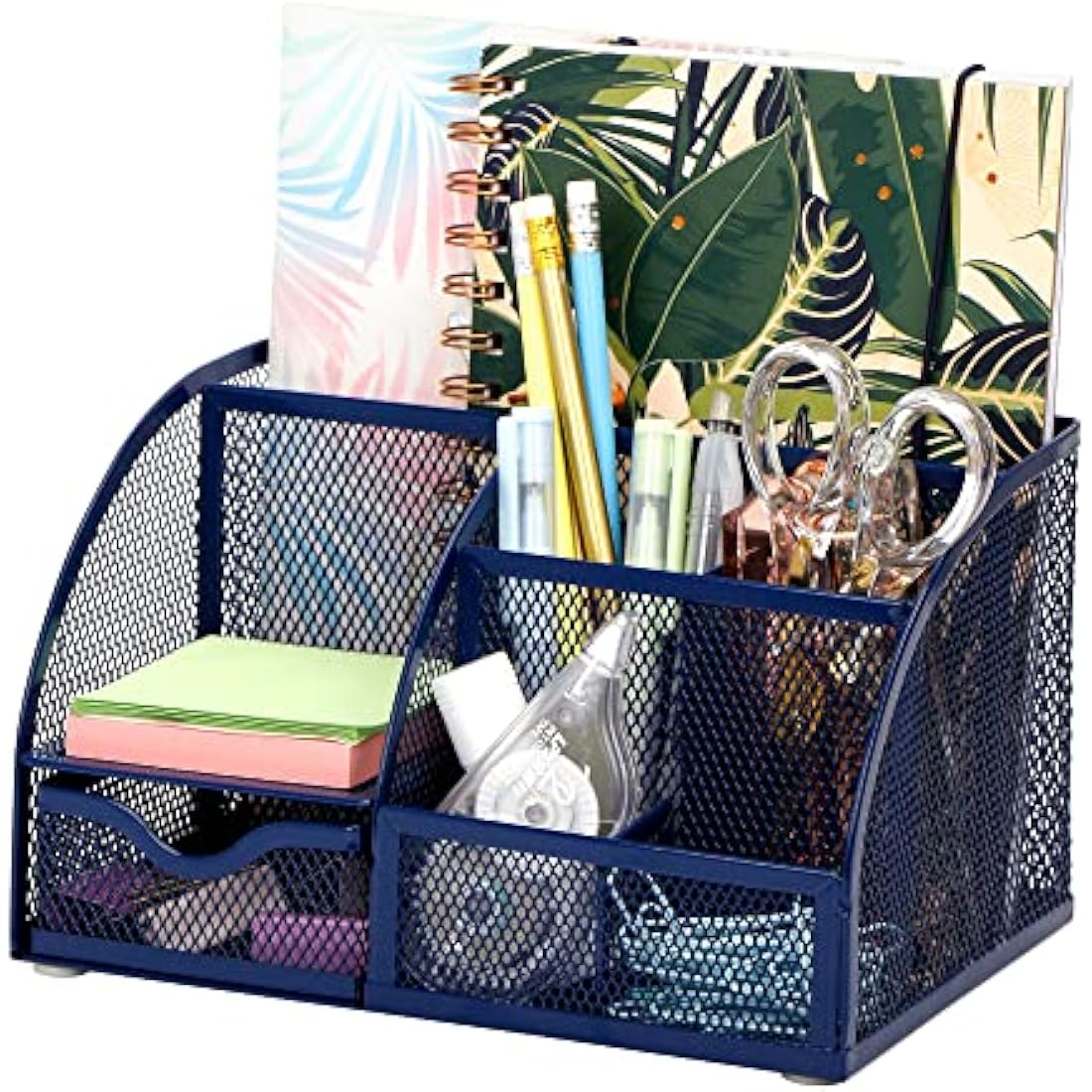 Exerz Mesh Desk Organiser – 7 Compartment Metal Office Tidy Caddy