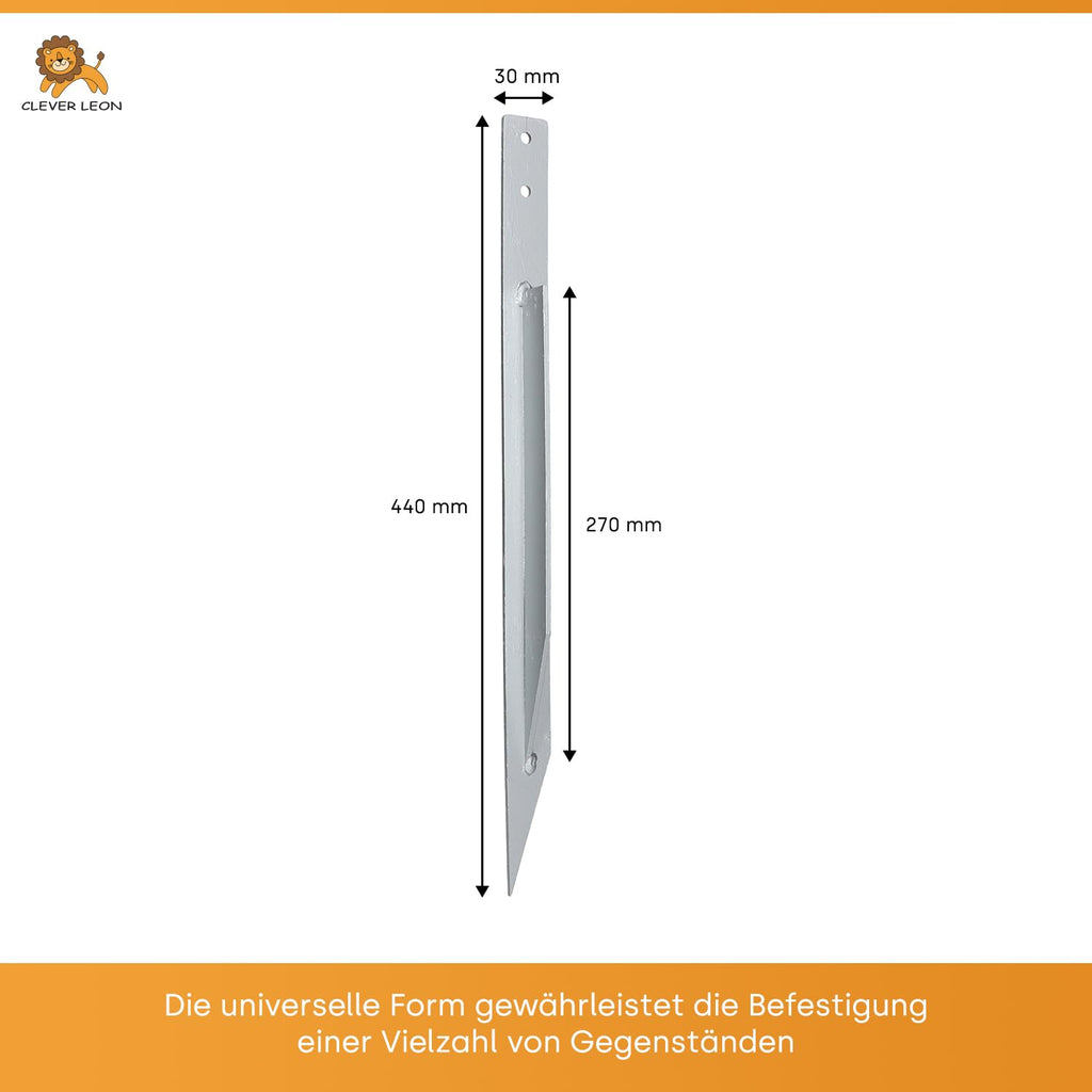 Clever Leon Ground Anchors for Swings | 4-Pack Galvanised Steel 450mm