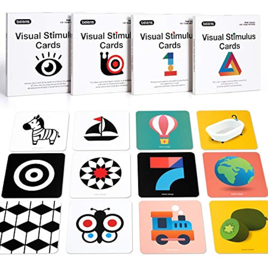 Beiens Baby Sensory Cards – High Contrast Visual Stimulation Learning Toys