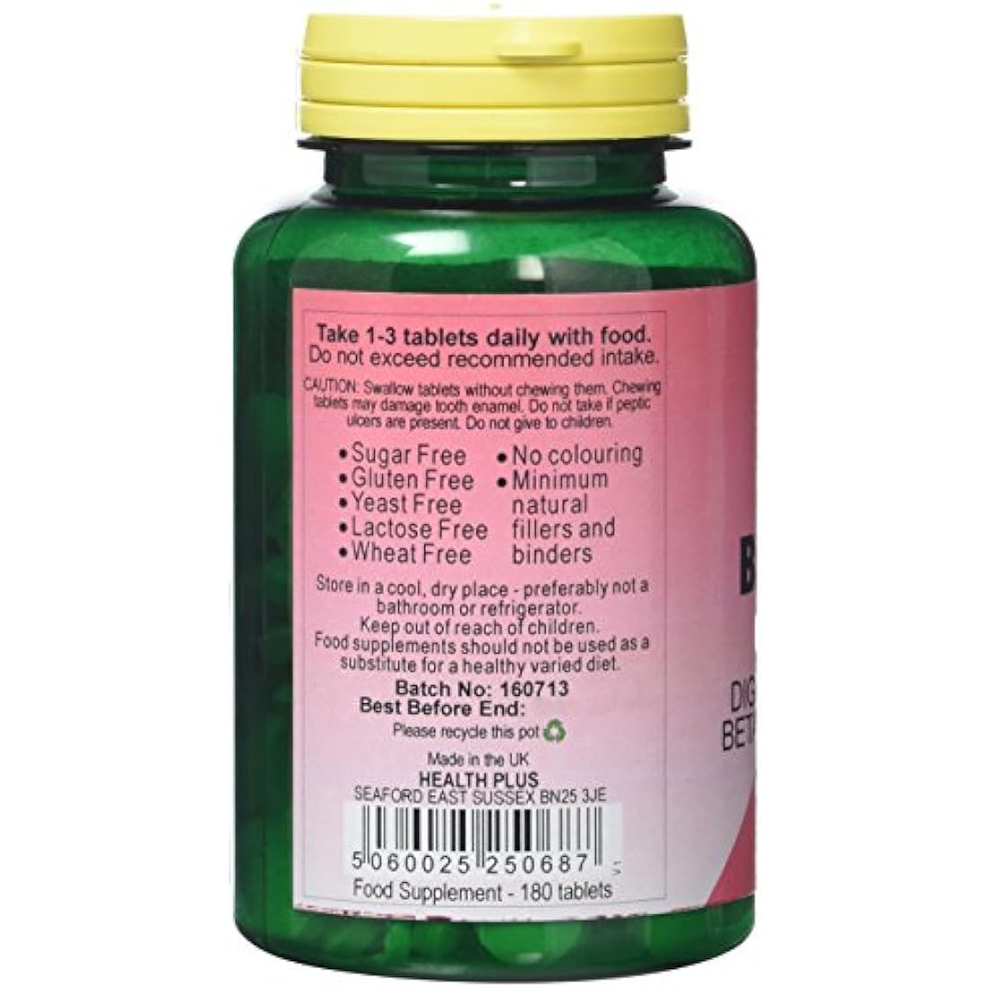 Health Plus Betaine HCL + Pepsin Digestive Supplement – 180 Tablets