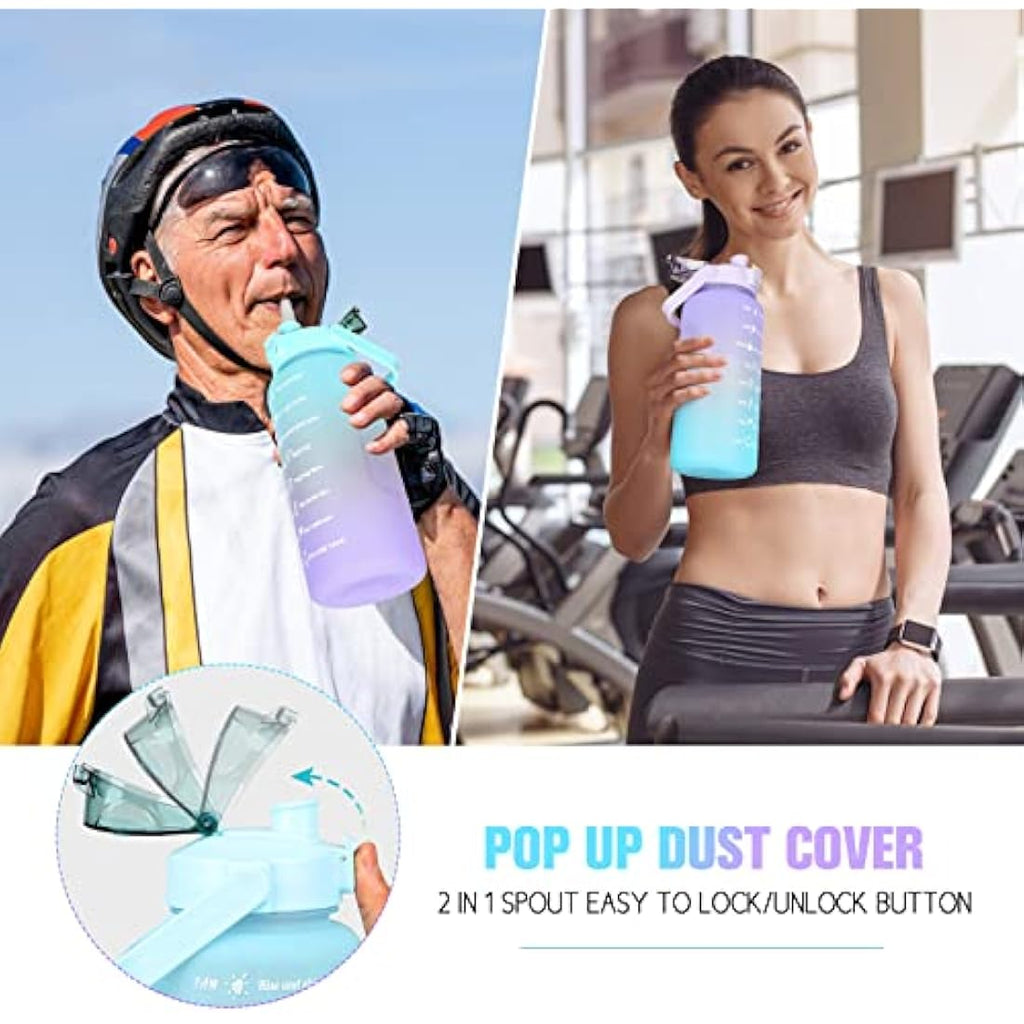 Jolof Store 2L Motivational Water Bottle | BPA Free Leakproof Sport Jug