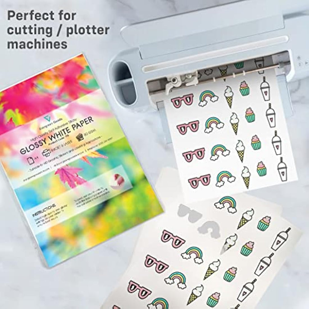 A4 White Glossy Sticker Paper – 500 Sheets Adhesive Labels