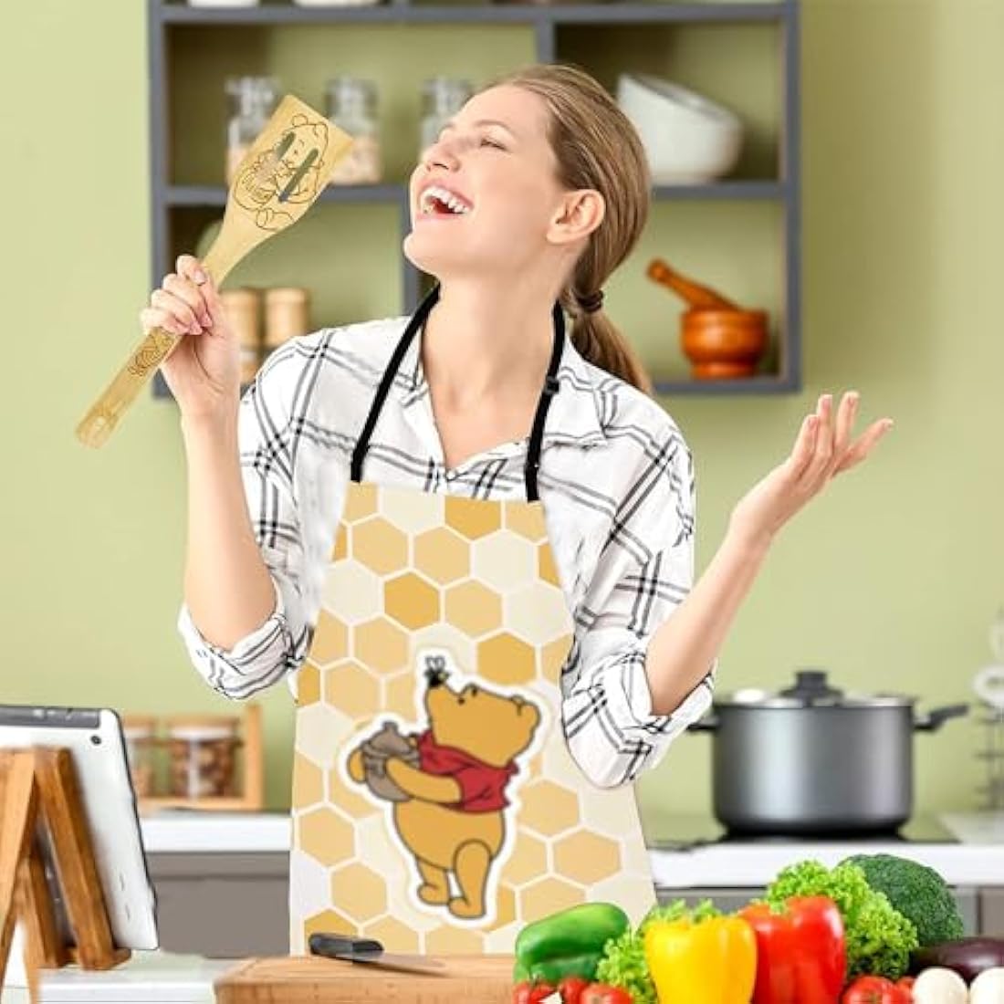 Bear Wooden Spoons for Cooking – 8-Piece Kitchen Utensils Set